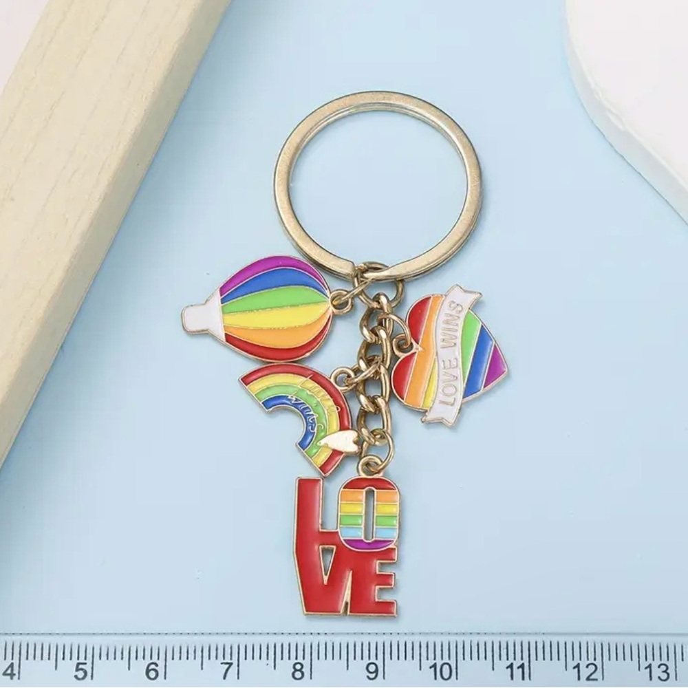 Rainbow Love Keychain